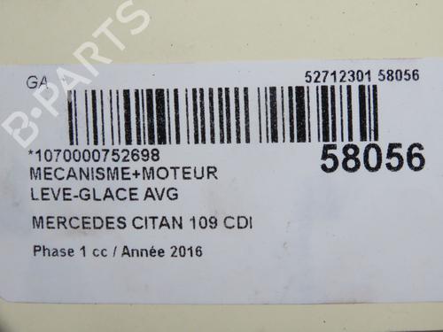 Rudehejsemekanisme ventre foran Rudehejsemekanisme ventre foran MERCEDES-BENZ CITAN Box Body/MPV (W415) 109 CDI (415.601, 415.603, 415.605) (90 hp) 37624660 37624660
