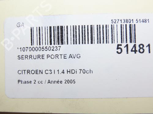 Front left lock CITROËN C3 I (FC_, FN_) 1.4 HDi | BP28968825C98 