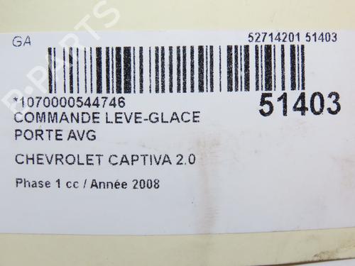 Used Left front window switch CHEVROLET CAPTIVA (C100, C140) 2.0 D 4WD (150 hp) 28802050