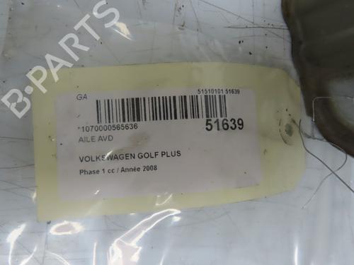 Right front fenders VW GOLF PLUS V (5M1, 521) 1.9 TDI | BP28968289C42