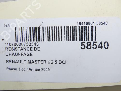 Varmeblæsermodstand Varmeblæsermodstand RENAULT MASTER II Van (FD) 2.5 dCi (FD01, FD02, FD21, FD22, FD31, FD32, FD3Y, FD71,... (120 hp) 36395736 36395736