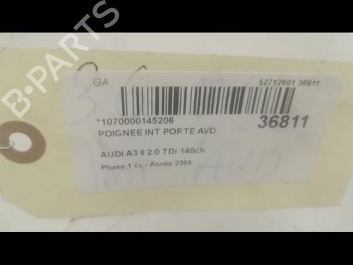 Used Front right interior door handle AUDI A3 (8P1) 2.0 TDI 16V (140 hp) 9600264