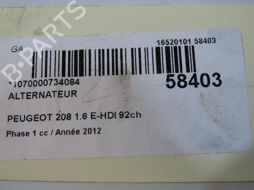 Used Alternator Alternator PEUGEOT 208 I (CA_, CC_) 1.6 HDi (92 hp) 36173436 36173436