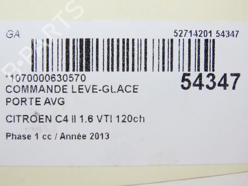 Left front window switch CITROËN C4 II (NC_) 1.6 VTi 120 (NC5FS0, NC5FS9) | BP28968899I27 