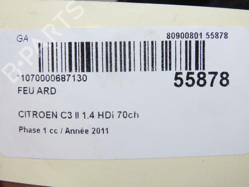 Used Right taillight CITROËN C3 II (SC_) 1.4 HDi 70 (SC8HZC, SC8HR0, SC8HP4) (68 hp) 31179761