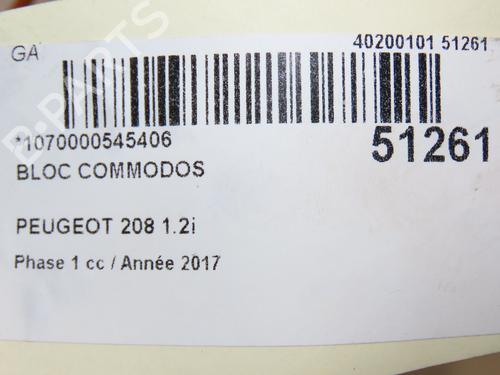 Used Steering column stalk PEUGEOT 208 I (CA_, CC_) 1.2 VTI 82 (82 hp) 28830248