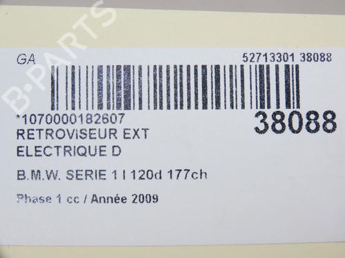 Right mirror BMW 1 (E87) 120 d | BP9602844C27 