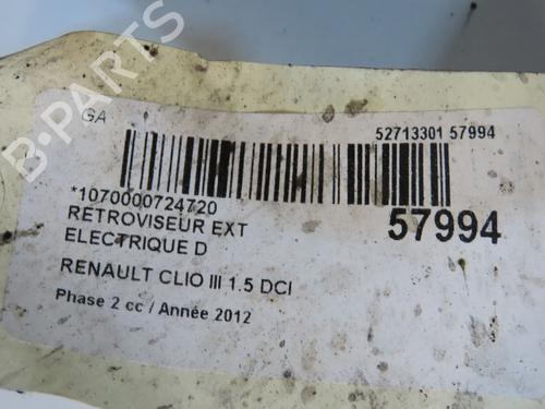 Retrovisor direito Retrovisor direito RENAULT CLIO III (BR0/1, CR0/1) 1.5 dCi (75 hp) 39698953 39698953