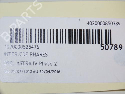 Used Headlight switch OPEL ASTRA J (P10) 1.7 CDTI (68) (110 hp) 18129650