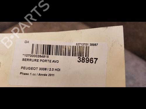 Used Front right lock PEUGEOT 3008 I MPV (0U_) 2.0 HDi 150 / BlueHDi 150 (150 hp) 9612003