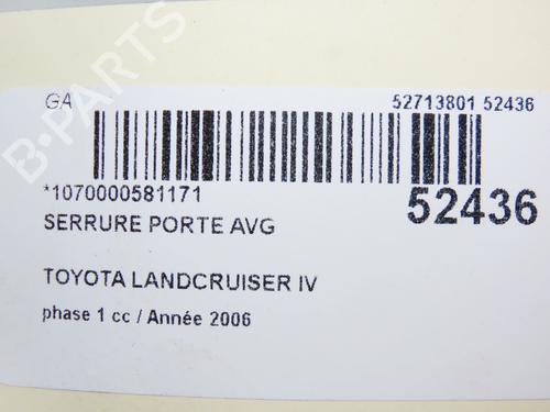 Used Front left lock Front left lock TOYOTA LAND CRUISER PRADO (_J12_) 3.0 D-4D (KDJ120, KDJ125) (166 hp) 28968829 28968829