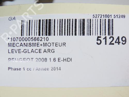 Rear left window mechanism PEUGEOT 2008 I (CU_) 1.6 HDi | BP28968939C24 