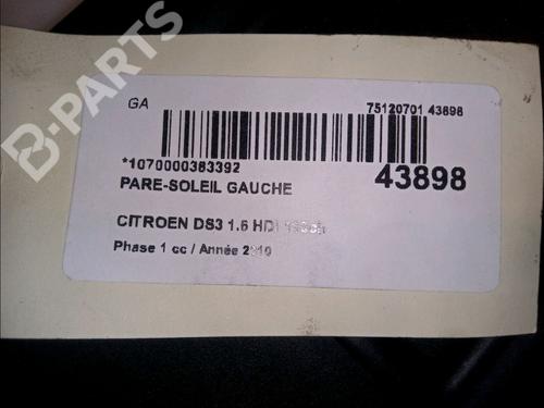 Left sun visor CITROËN DS3 (SA_) 1.6 HDi 110 | BP11104003I1 