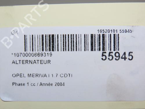 Alternator OPEL MERIVA A MPV (X03) 1.7 CDTI (E75) | BP30893413M7