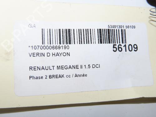 Gasdæmper bagklap RENAULT MEGANE II Estate (KM0/1_) 1.5 dCi (KM16, KM1E) (106 hp) 31962072