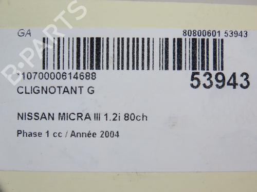 Used Left front indicator NISSAN MICRA III (K12) 1.2 16V (80 hp) 28832381