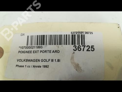 Rear right exterior door handle VW GOLF III (1H1) 1.8 | BP9604913C130 