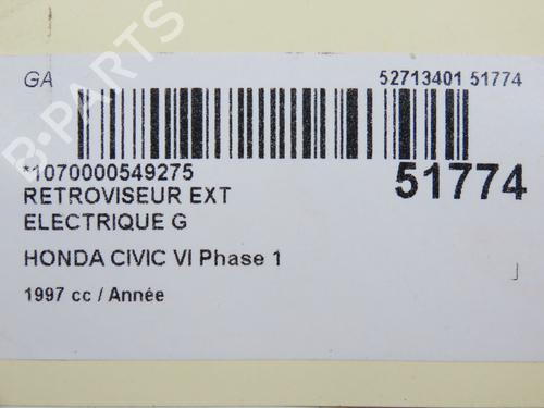 Left mirror HONDA CIVIC VI Hatchback (EJ, EK) 1.4 i S (EJ9) | BP23064675C26