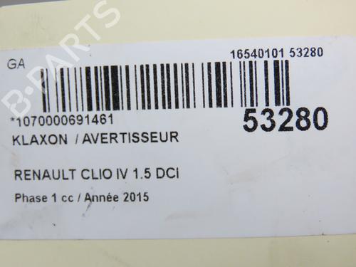 Toeter RENAULT CLIO IV (BH_) 1.5 dCi 90 (90 hp) 30955786