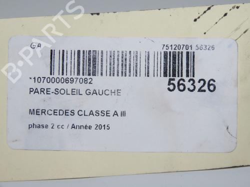 Venstre solskærm MERCEDES-BENZ A-CLASS (W176) A 160 CDI / d (176.011) (90 hp) 31242587