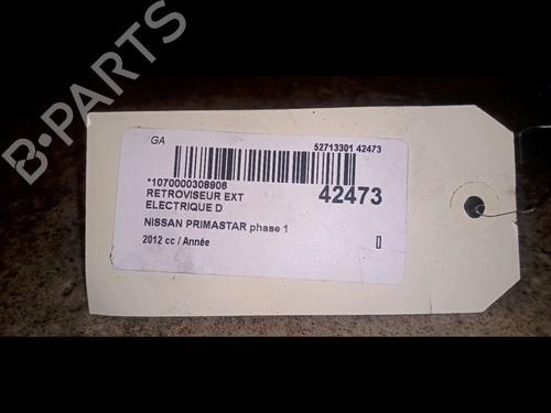 Used Right mirror NISSAN PRIMASTAR Bus (X83) dCi 120 (114 hp) 9729690