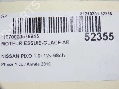 Rear wiper motor NISSAN PIXO (UA0) 1.0 | BP23125127M102 