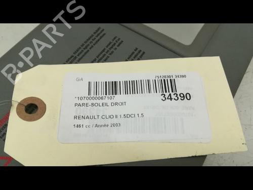 Used Right sun visor Right sun visor RENAULT CLIO II (BB_, CB_) 1.5 dCi (B/CB07) (65 hp) 9595601 9595601