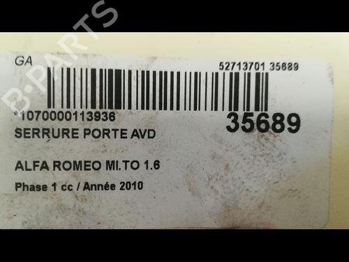 Used Front right lock Front right lock ALFA ROMEO MITO (955_) 1.6 JTDM (955AXC1B) (120 hp) 9597947 9597947
