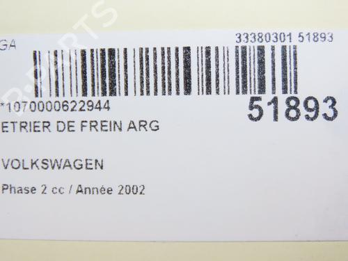 Left rear brake caliper VW TRANSPORTER T4 Bus (70B, 70C, 7DB, 7DK, 70J, 70K, 7DC, 7DJ) 2.5 TDI | BP28830061M107 