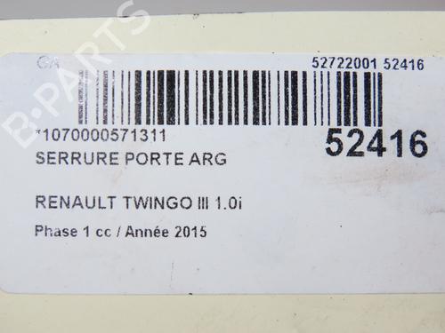 Rear left lock RENAULT TWINGO III (BCM_, BCA_) 1.0 SCe 70 | BP28831984C100 