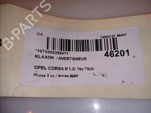 Used Horn OPEL CORSA C (X01) 1.2 (F08, F68) (75 hp) 14875024