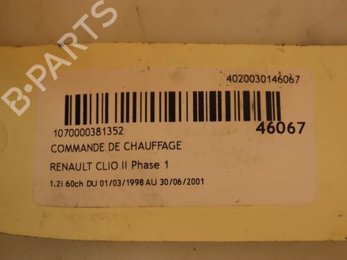 Used Climate control RENAULT CLIO II (BB_, CB_) 1.2 (BB0A, BB0F, BB10, BB1K, BB28, BB2D, BB2H, CB0A,... (58 hp) 23174497