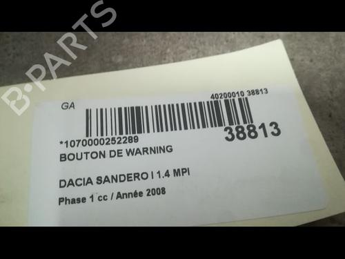 Used Warning switch DACIA SANDERO 1.4 (BS0C, BS0A, BS0G, BS1F, BS0E) (75 hp) 9609980