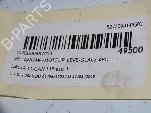 Used Rear right window mechanism DACIA LOGAN (LS_) 1.5 dCi (LS0K) (68 hp) 16707474
