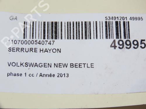 Tailgate lock VW BEETLE (5C1, 5C2) 1.6 TDI | BP27709887C101