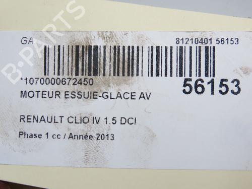Used Front wiper motor RENAULT CLIO IV (BH_) 1.5 dCi 90 (90 hp) 31077386
