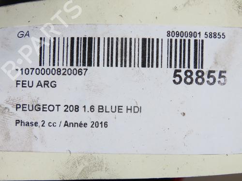 Used Left taillight Left taillight PEUGEOT 208 I (CA_, CC_) 1.6 HDi / BlueHDi 75 (75 hp) 40026404 40026404