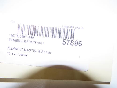 Used Left rear brake caliper Left rear brake caliper RENAULT MASTER III Van (FV) 2.3 dCi 125 FWD (FV0C, FV0D, FV0G, FV0H, FV0J, FV0K,... (125 hp) 40437865 40437865