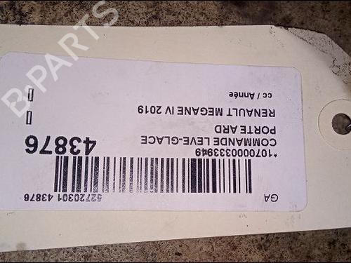 Used Right rear window switch RENAULT MEGANE IV Hatchback (B9A/M/N_) 1.5 Blue dCi 115 (B9A6) (116 hp) 9706000