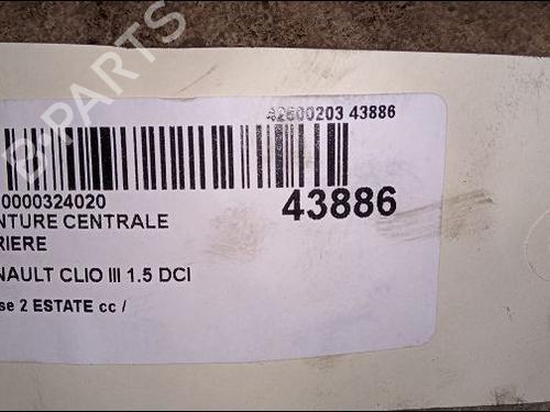 Used Rear center seatbelt RENAULT CLIO III Grandtour (KR0/1_) 1.5 dCi (KR0F) (86 hp) 14878775