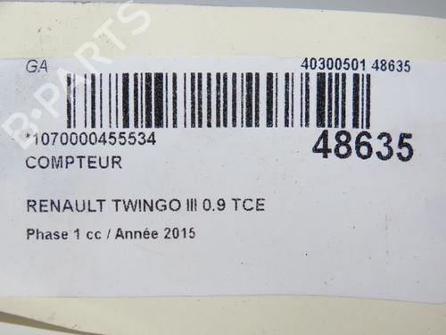 Cockpit RENAULT TWINGO III (BCM_, BCA_) 0.9 TCe 90 (BCM9, BCM2) (90 hp) 28830431