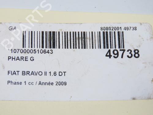 Used Left headlight Left headlight FIAT BRAVO II (198_) 1.6 D Multijet (198AXH1B) (105 hp) 33032235 33032235