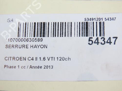 Tailgate lock CITROËN C4 II (NC_) 1.6 VTi 120 (NC5FS0, NC5FS9) | BP28969276C101 