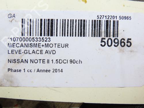 Front right window mechanism NISSAN NOTE (E12) 1.5 dCi | BP23098726C23 