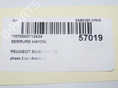 Used Tailgate lock Tailgate lock PEUGEOT 5008 (0U_, 0E_) 1.6 BlueHDi 120 (120 hp) 32129687 32129687