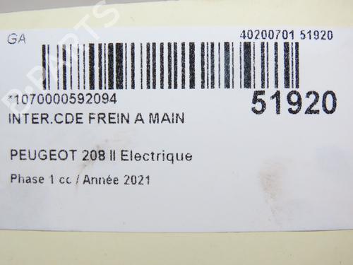 Hand brake PEUGEOT 208 II (UB_, UP_, UW_, UJ_) e-208 | BP28967940I18 