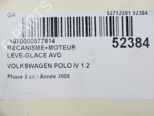 Used Front right window mechanism VW POLO IV (9N_, 9A_) 1.2 (60 hp) 28831114