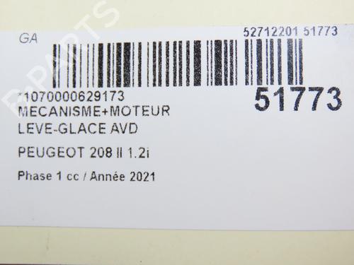 Used Front right window mechanism PEUGEOT 208 II (UB_, UP_, UW_, UJ_) 1.2 PureTech 100 (101 hp) 28831109