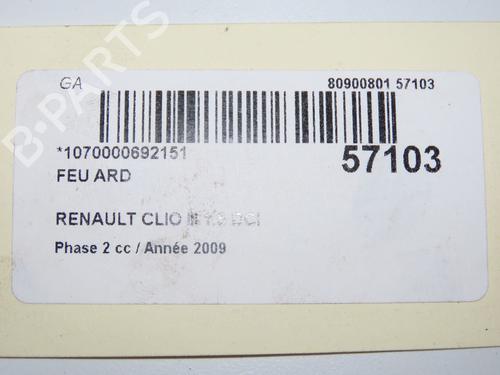 Feu arrière droit RENAULT CLIO III (BR0/1, CR0/1) 1.5 dCi (BR17, CR17) (86 hp) 32377442