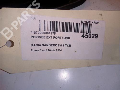 Front right exterior door handle DACIA SANDERO II TCe 90 (B8M1, B8MA, B8AC) | BP11102303C129 
